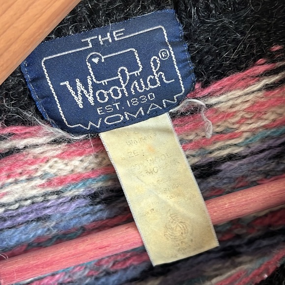 Vintage Woolrich Charcoal and Pink Pure Wool Sweater and Mohair Sweater Size L - Picture 4 of 9